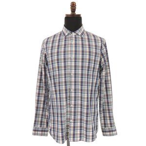 Mizzen+Main Leeward Dress Shirt Men's Large Trim Fit Multicolor Plaid Stretch